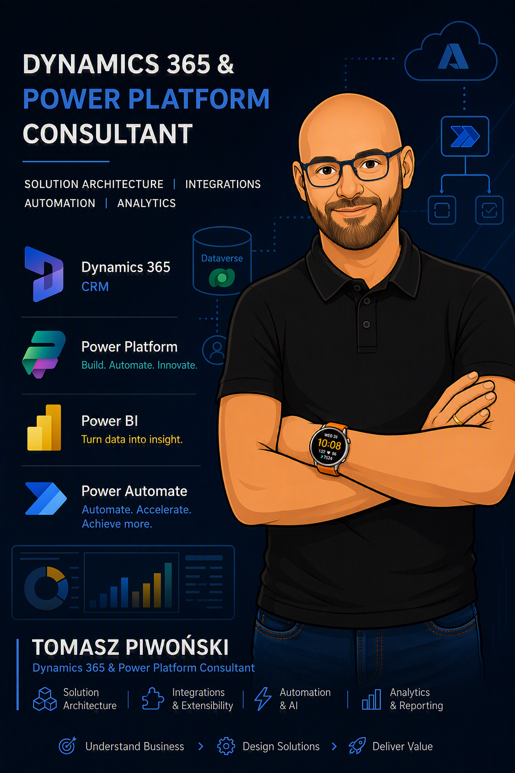 Cartoon-style technical consultant portrait